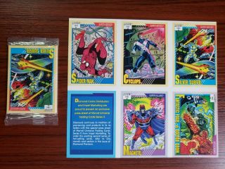 1991 Marvel Universe 5 - Card Cello Pack & Diamond Preview Promo Sheet Rare