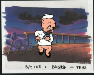 Porky Pig Production Hand Painted Animation Cel Looney Tunes Warner Bros