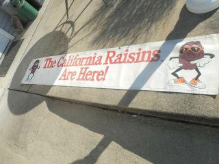 1987 Vintage California Raisins Hardees Cloth Advertising Banner Sign