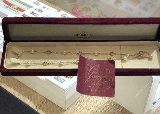 Vintage Mikimoto 14k Gold And Pearl Necklace 16 "