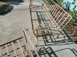 Vintage Wrought Iron Outdoor Glider and Chair 4