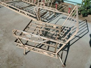 Vintage Wrought Iron Outdoor Glider and Chair 5