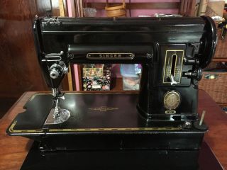 Restored 1952 Vintage Black Singer 301 Sewing Machine Short Bed
