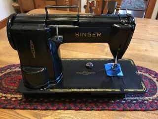 Restored 1952 Vintage Black Singer 301 Sewing Machine Short Bed 2