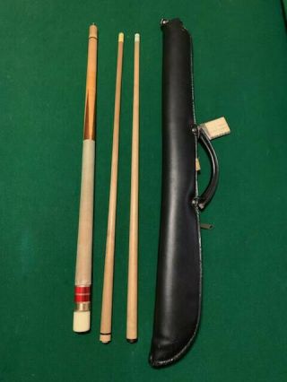 Vintage Palmer Billiards Pool Cue Stick 58” With Case (zipper Is Broken On Case)
