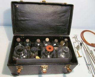 Vintage Funeral Embalming Grip Embalm Fluid Bottles Mortician Instruments Tools