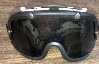 Vintage 70s 5098 Carrera Ski Motocross Sport Goggles Old Stock Nos W/ Lens