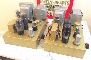 Vintage Mono Block 6v6 Valve Tube Amplifiers Pair Leak Quad El34 Kt66 Tannoy