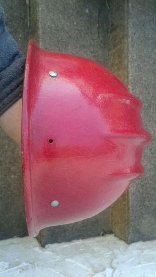 VINTAGE RED FIBERGLASS HARD BOILED BULLARD 502 Hard Hat IRONWORKER Steel NMA 4