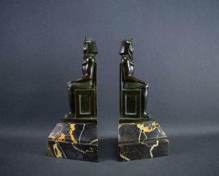 Vintage French Bronze Art Deco Bookends Pharaoh 2