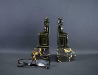 Vintage French Bronze Art Deco Bookends Pharaoh 3