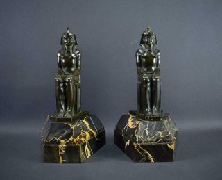 Vintage French Bronze Art Deco Bookends Pharaoh 5