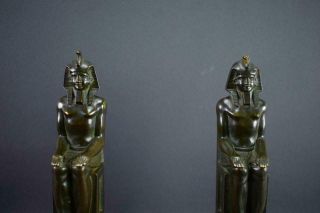 Vintage French Bronze Art Deco Bookends Pharaoh 6