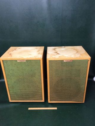 Vintage Klipsch Heresy Ii Speakers Oak Cases With Water/sun Damage