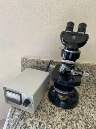 Vintage Carl Zeiss Binocular Phase Contrast Microscope - Two Objective Lenses