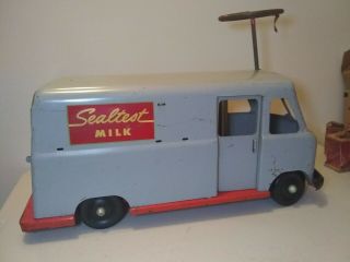 Vintage Roberts Sealtest Milk Truck Kiddie Ride On Pedal Car Toy Milk Cartons