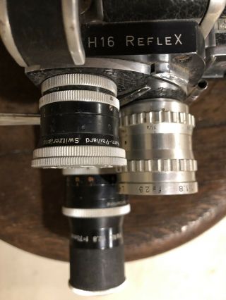 Vintage Paillard Bolex H16 Reflex 16mm Film Movie Camera with 3 lenses 5