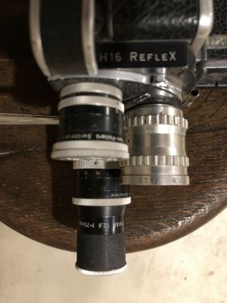Vintage Paillard Bolex H16 Reflex 16mm Film Movie Camera with 3 lenses 6