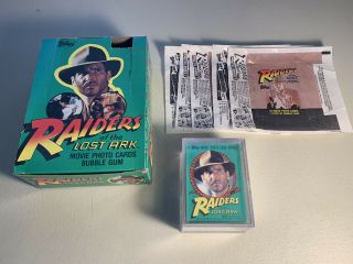 1981 Topps Raiders Of The Lost Ark 88 Card Set,  Display Box,  5 Wrappers