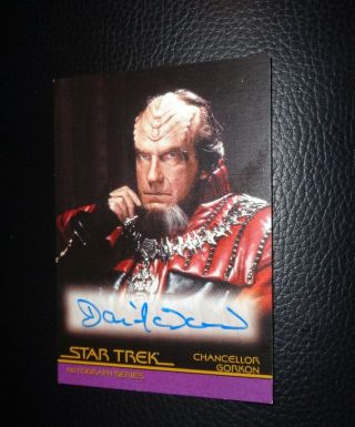 2007 Star Trek Vi David Warner As Chancellor Gorkon Autograph Trading Card A45