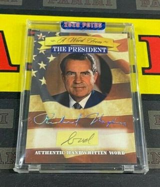 2020 Potus A Word From The President Richard Nixon Hand Written Word Card