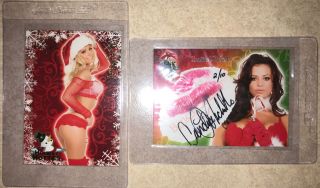Rare Benchwarmer Holiday 2006 Candice Michelle Signed " Kiss " Card,  Mary Riley