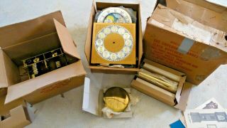 Vtg Emperor Model 300 Or 300m Grandfather Clock Kit Movement Face As - Is