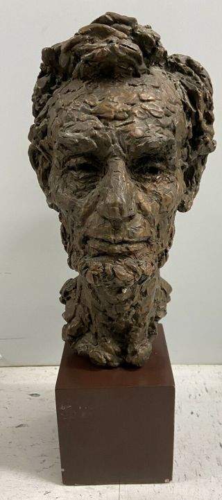 Rare Vintage Abraham Lincoln Bust 1958 Alva Museum Of Robert Berks Sculpture 16”