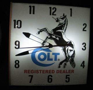 Vintage Pam Lighted Advertising COLT AUTHORIZED DEALER Clock 2