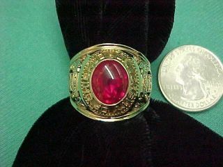 Vintage University Of Chicago U Of C 10k Gold Class Ring Red Stone 15.  6gr