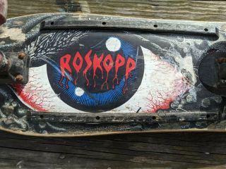 Vintage 1980 ' s Santa Cruz Rob Roskopp Eyeball Skateboard Complete 2