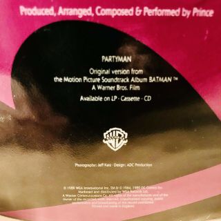 Prince - Partyman Ltd Ed Picture Disc Vinyl 12” 1989 Batman Movie The Joker 3