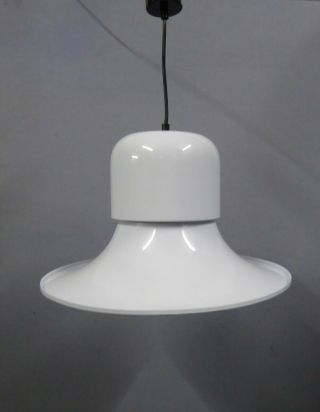 JOE COLOMBO CAMPANA CHANDELIER LAMP BY STILNOVO VINTAGE WHITE HAT 2