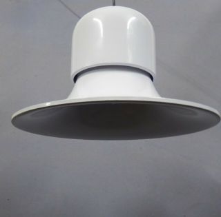 JOE COLOMBO CAMPANA CHANDELIER LAMP BY STILNOVO VINTAGE WHITE HAT 3