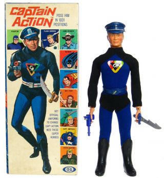 Vintage 1966 Ideal Captain Action 11/12 Brass Complete W/box Ex