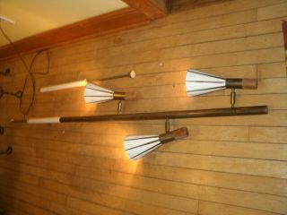 Stiffel Mid Century Modern Design Floor Pole Lamp Teak Brass Mcm Vintage