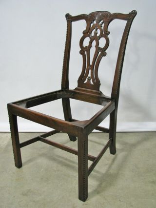 Vintage Solid Mahogany Chippendale Style Chairs; Beautifully Hand Carved 2