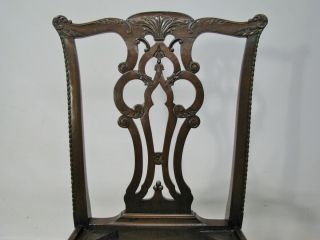 Vintage Solid Mahogany Chippendale Style Chairs; Beautifully Hand Carved 3