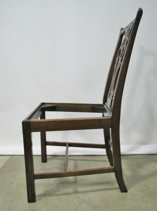 Vintage Solid Mahogany Chippendale Style Chairs; Beautifully Hand Carved 4