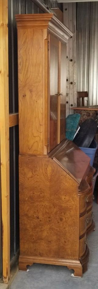 VINTAGE FANCHER FURNITURE CO.  TALL CHIPPENDALE STYLE SECRETARY DESK 5