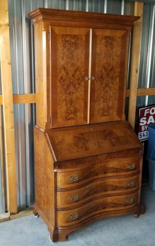 VINTAGE FANCHER FURNITURE CO.  TALL CHIPPENDALE STYLE SECRETARY DESK 6