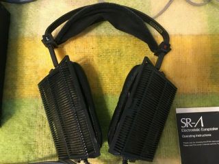 Vintage Stax Lambda Headphones and SRD - 7 Earspeaker Adapter 4
