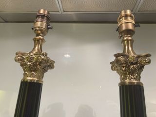 Elegant Tall Vintage Fluted Corinthian Column Table Lamps 5