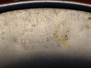 Vintage E.  D Bullard Co.  SF Hard Boiled Aluminum Hard Hat Rare 6