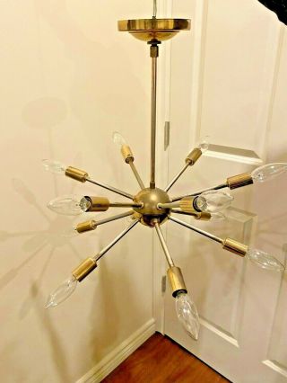 Vintage Sputnik Chandelier Mid Century Lamp Light Fixture Atomic 50 