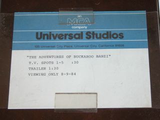 Vtg 80s THE ADVENTURE OF BUCKAROO BANZAI Broadcast U - Matic Tape TRAILERS TV 4