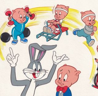 Bugs Bunny Porky Pig Book Illustration Painting Artwork Cartoon 10