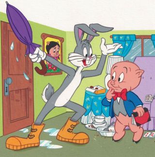 Bugs Bunny Porky Pig Book Illustration Painting Artwork Cartoon 3