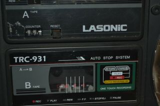 Lasonic TRC - 931 Radio Boombox Cassette Tape Player Stereo Blaster VTG AM/FM 3
