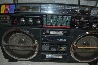 Lasonic TRC - 931 Radio Boombox Cassette Tape Player Stereo Blaster VTG AM/FM 5